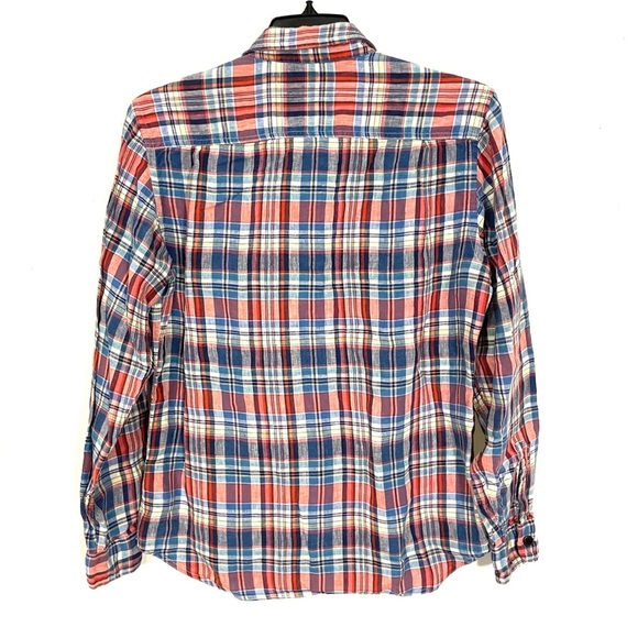 Lucky Brand Baird McNutt Irish Linen Plaid Button Shirt Mens Size M Blue Multi - Picture 2 of 7